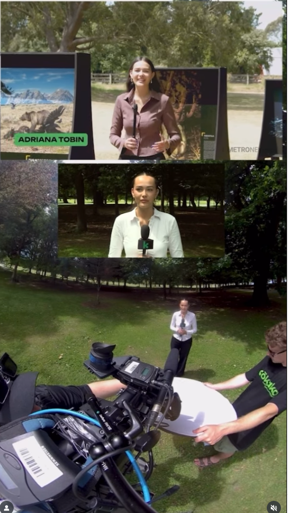 Adriana Tobin preparing for a live cross